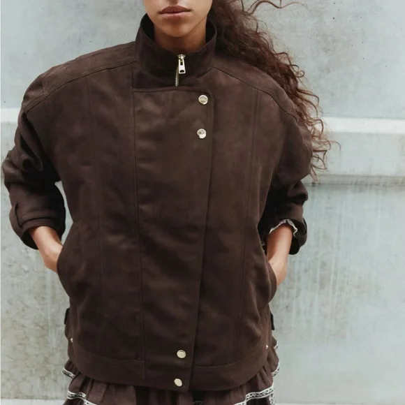 NWT H&M Oversized Biker Jacket XS - Picture 2 of 3